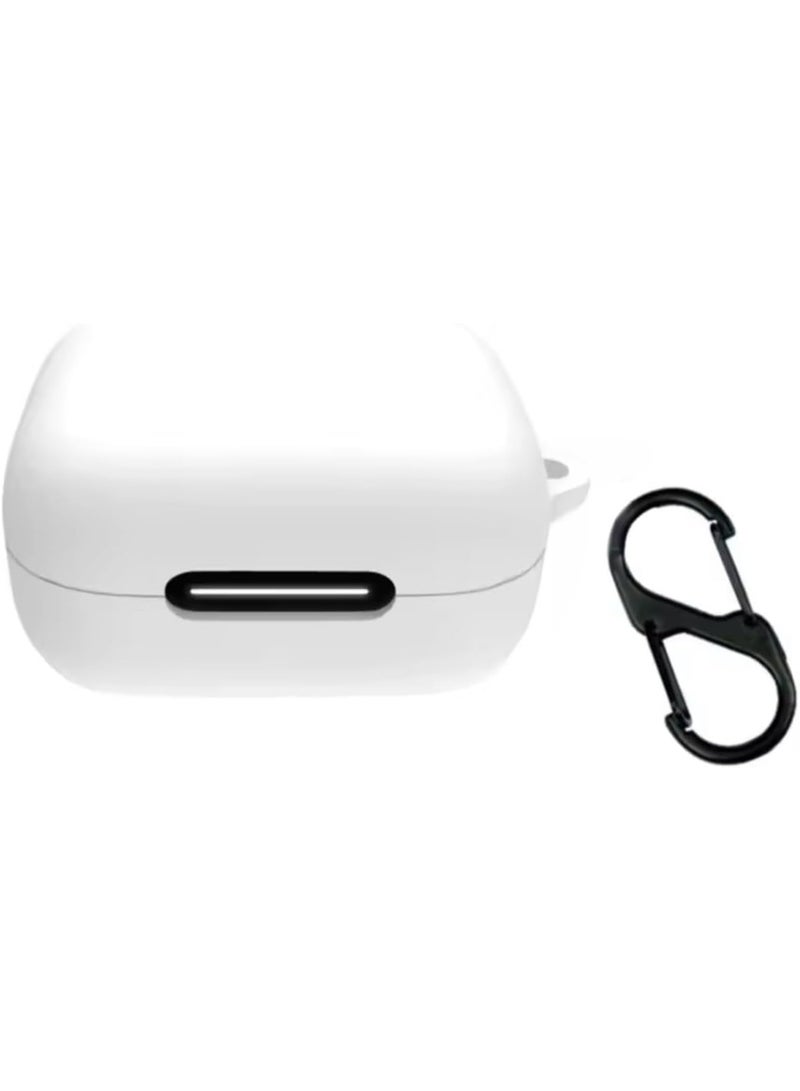 Compatible with Anker Soundcore R50i NC/Anker P30i Case Cover, Soft Silicone Shockproof Protective Case Wireless Earbuds with Carabiner, Front LED Visible (White) - Image 1